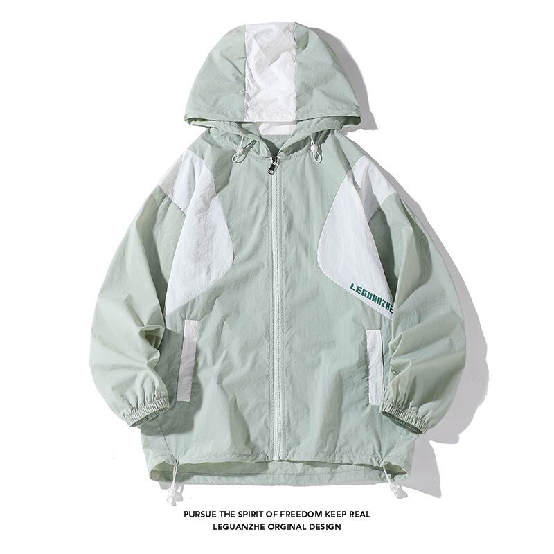 [BIGEMAN Series]★Jacket★ Outerwear 2color Thin Sun Protection Summer Clothes Unisex Men's Large Size Green Green