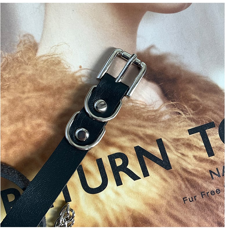 [DUILIANGPIN Series] ★Belt★ Multifunctional Small Accessory PU Metal Easy to Match Steampunk