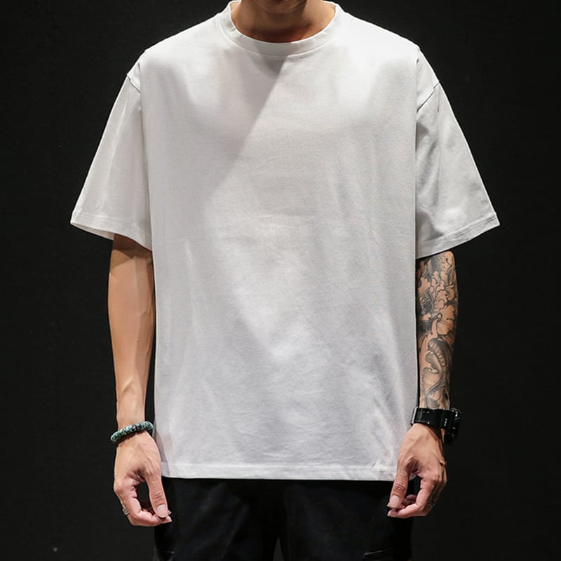 [TUOFEI Series] ★T-shirt★ 2color Tops Unisex Carp Streamer Men's Large Size Short Sleeve White Black