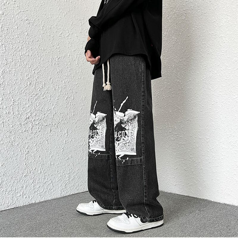 [HUICHUN Series]★Denim Pants★ 2color Casual Pants Trousers Bottoms Large Size Unisex Men's Switchable Blue Black