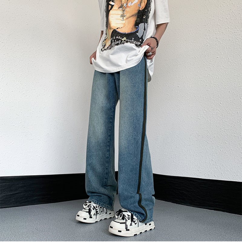 [V37 Series]★Denim pants★ 3color bottoms pants unisex men's blue black simple