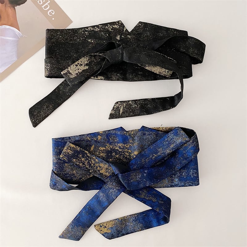 [Yu Wei Series] ★China style belt★ 2color obi accessories accessories easy to match retro black blue cute