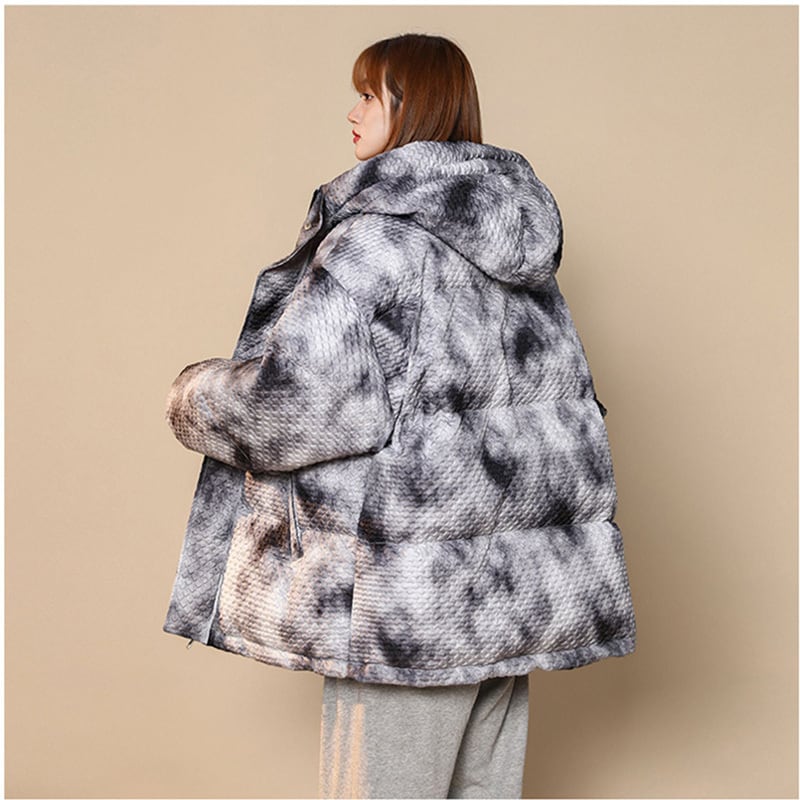 [Morimoto Series] ★Winter Coat★ 3color Cotton Coat Unisex Men's Print Gray Blue Green