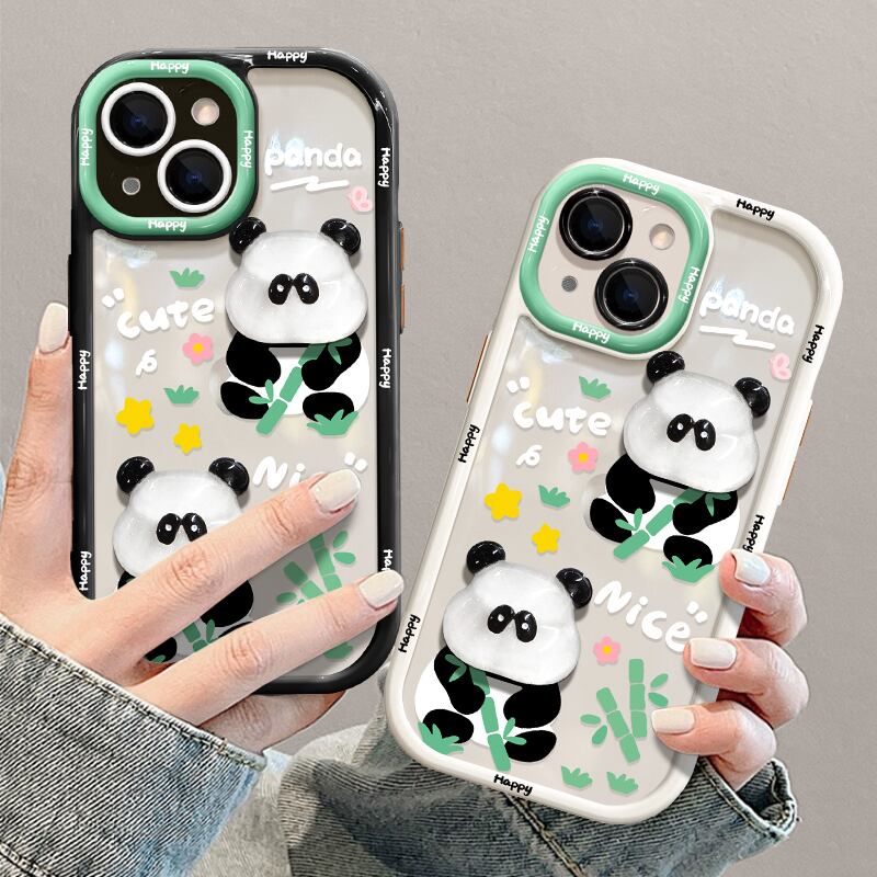 [DKF Series]★Mobile Case★ 2color Panda Bamboo iPhone iPhone14 iPhone13 iPhone12/11/7/8XS