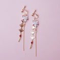 Load image into Gallery viewer, [Dashiro Series] ★Earrings★ Pair Accessories 4 Types Fox Fan Red Gold Cute Long Length 9cm
