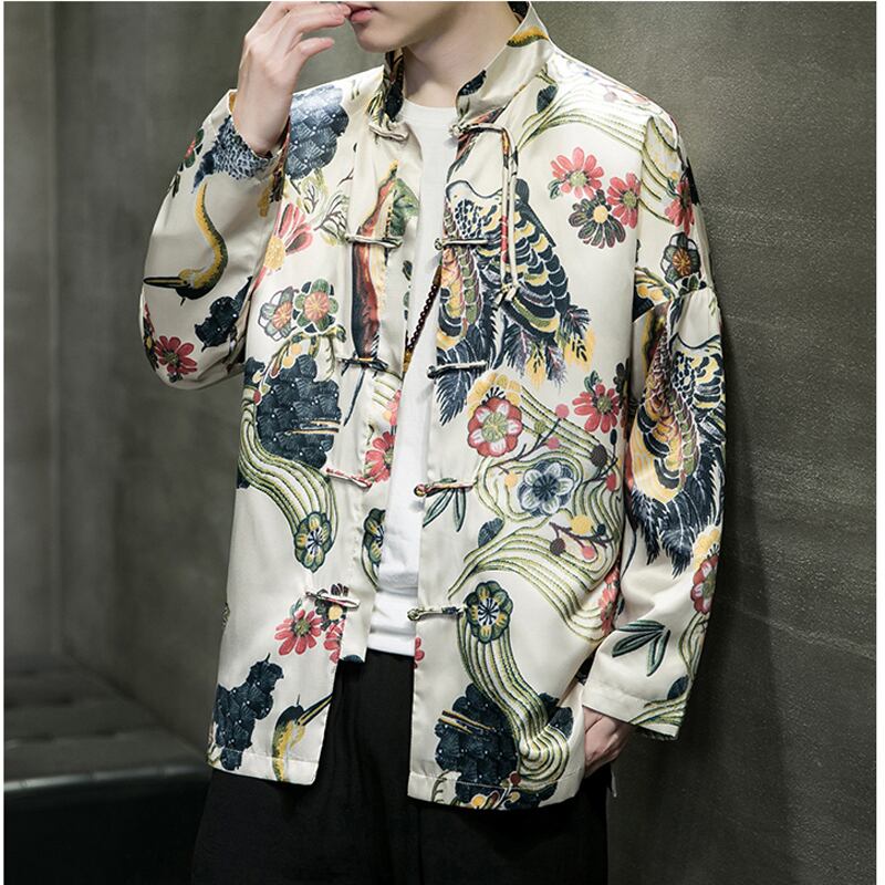 [JUNYI Series] ★China style jacket★ Outerwear print unisex men's ethnic style large size Chinese clothing