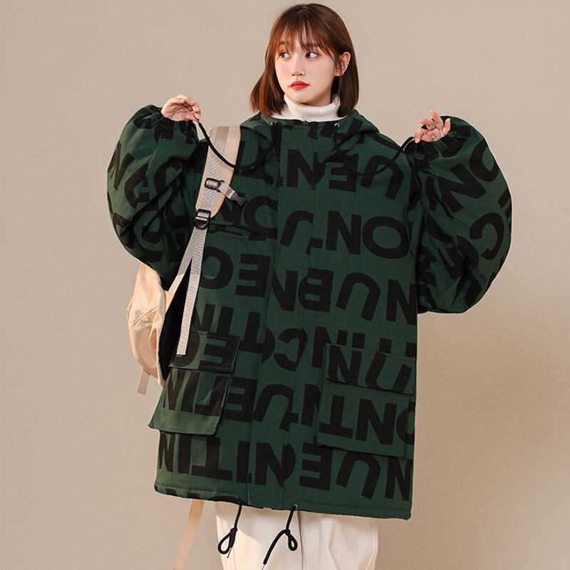 [Morimoto Series] ★Winter Coat★ 2color Thick Warm Unisex Men's Alphabet Black Green