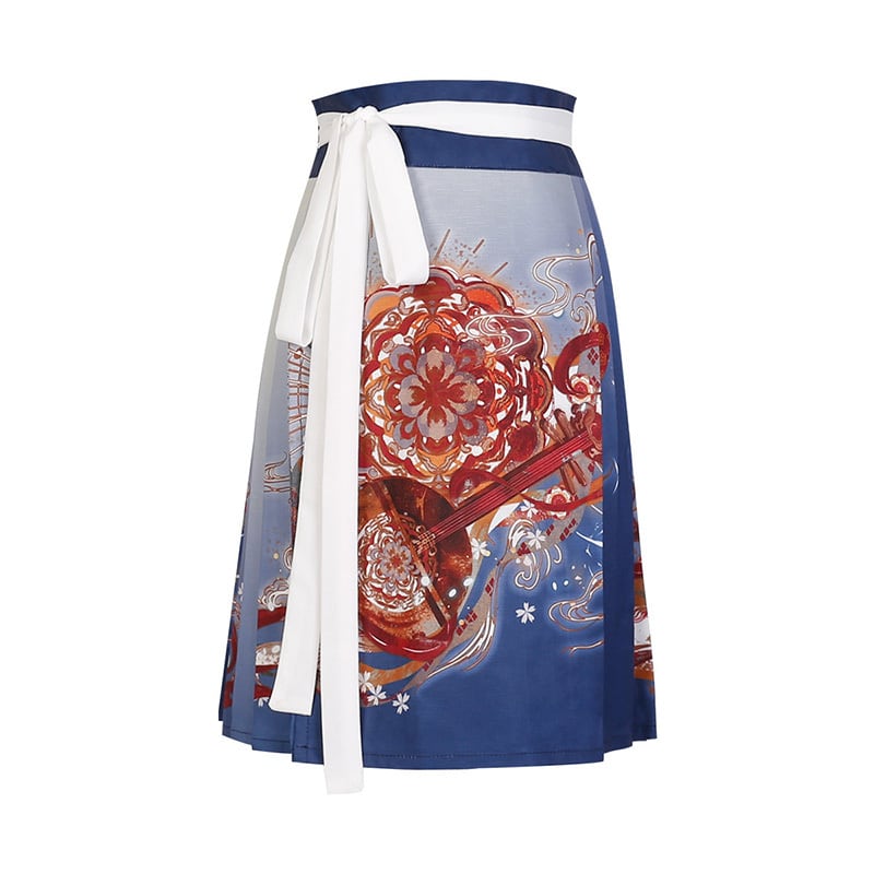 [Dust Smoke Cloud Dream --- Biwa Song Series] ★China style skirt★ Bottoms, wind skirt, Chinese elements, Chinese clothes, print, cute