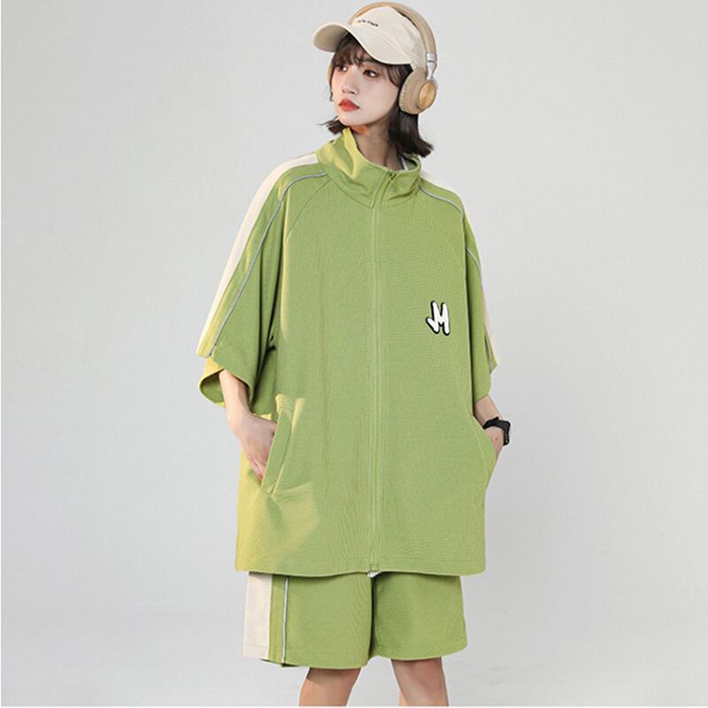 [SENSU Series]★Setup★ 3color POLO shirt + shorts 2-piece set Top and bottom set Green Beige Coffee color