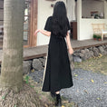 Gallery viewerに画像を読み込む, 【DONGXIAOJIEシリーズ】★チャイナ風ワンピース★ 夏服 フェイクレイヤード 大きいサイズ 着痩せ 無地 通勤
