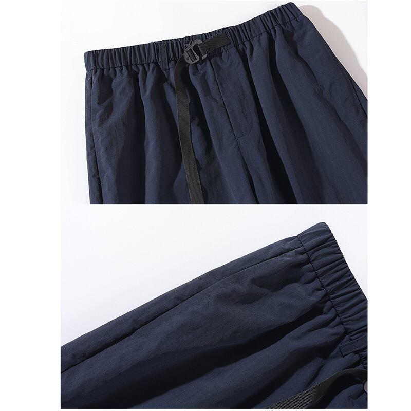 [BIGEMAN Series] ★Casual Pants★ 2color Bottoms that can be turned into shorts Pants Men's Large Size Navy Black