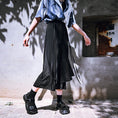 Load image into Gallery viewer, [Kokaisha Series] ★China style pants★ Chiffon gaucho pants Spring/Summer Loose Black Black SML XL
