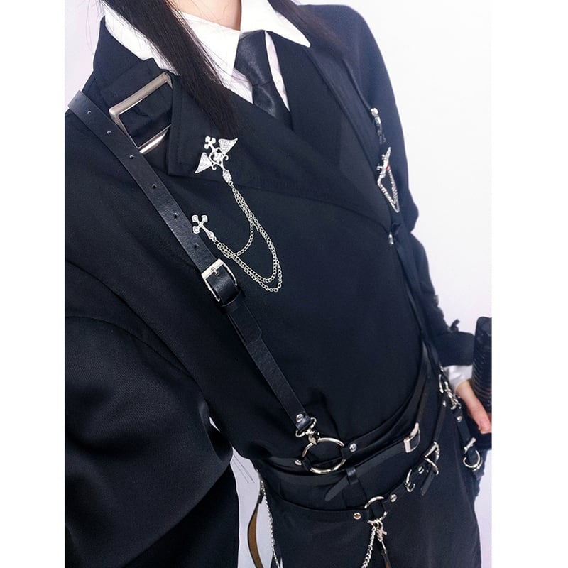 [Kurahokoya Series]★Belt★ Accessory Unisex Accessory PU Easy to match Cool Fashion Black Black