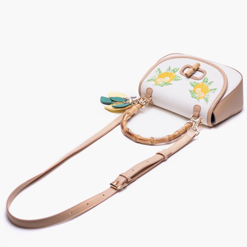 [XIAOZHONG Series]★Bag★ Handheld bag Shoulder bag Embroidery Lemon Retro Commuting Date