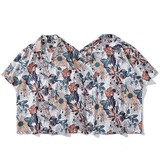 [TRAVEL ISSUANCE Series]★Shirt★ Aloha Shirt Okinawa Hawaii Tops Short Sleeve Floral Shirt Unisex Men's Summer