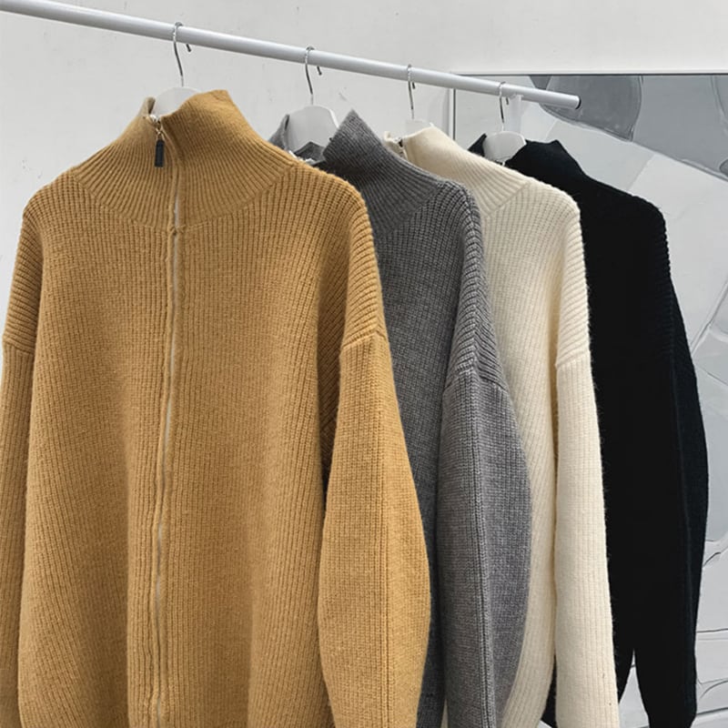 [Emeisa Series]★Sweater★ 4color Knit Tops Outerwear Cardigan Unisex Men's Solid Color Easy to Match