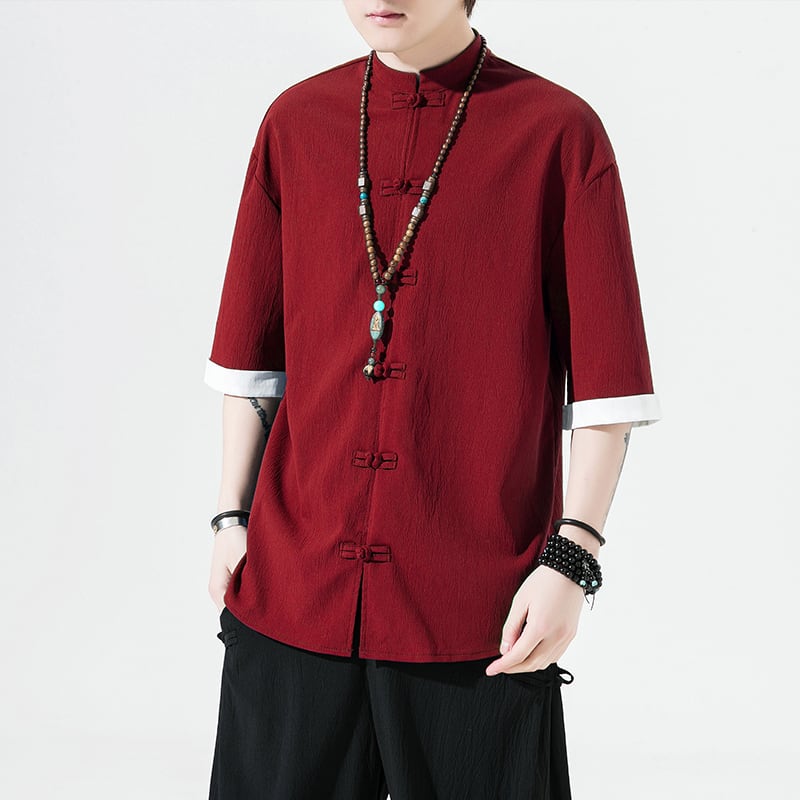 [JUNYI Series] ★China Style Shirt★ Tops 5color Unisex Men's Large Size Simple Chinese Clothes