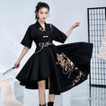 Load image into Gallery viewer, [Kyoto series]★China style dress★ Embroidery irregular unique design cool black black
