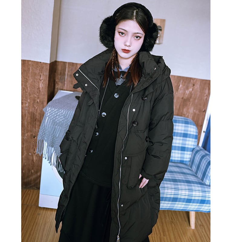 [Kokaisha --- Fine Rakuten Series] ★Down Coat★ 2color 90% Down Winter Coat Warm Purple Black