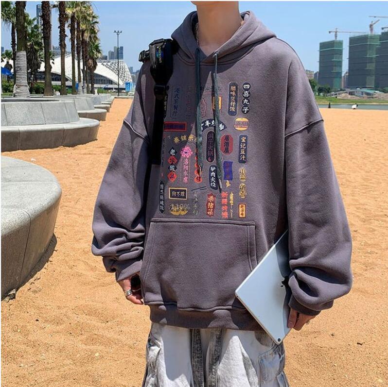 [NAMEI Series] ★China style hoodie★ 7colors, brushed lining type available, unisex, men's, large size, letter pattern, kanji pattern