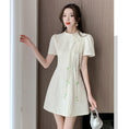 Load image into Gallery viewer, [LINXIAOXIAN series] ★China style dress★ 2color improved cheongsam dress cute short sleeve summer clothes
