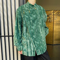 Load image into Gallery viewer, [Illustrated series] ★China style shirt★ 2color tops velvet unisex men's ML XL black green
