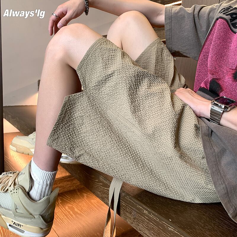 [BIGEMAN Series] ★Shorts★ 5color Bottoms Short Length Pants Unisex Men's Large Size Black Green Dark Gray Brown Beige