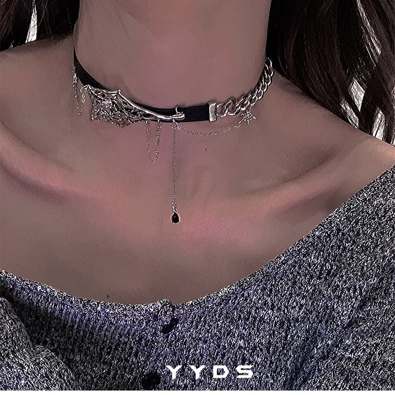 [yyds genderless series] ★Necklace★ Choker Accessory Spider Spider Cool Switching Cute