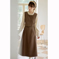 Load image into Gallery viewer, [Shokensho Series] ★One Piece★ Fake Layered Women's Cute Retro Autumn Clothes Coffee Color
