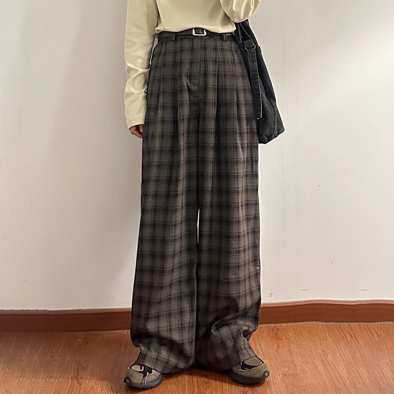 [UATONLINE Series] ★Casual Pants★ 2color Bottoms Trousers Casual Plaid Pattern Unisex Men's