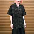 Load image into Gallery viewer, [Ancient monsters --- Ink series] ★China style shirt★ Tops Short sleeve shirt Black Black China button
