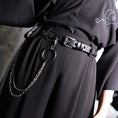 Load image into Gallery viewer, [Kokaishan series]★Belt with chain★ PU alloy Easy to match Fashion Unique Chinese style Harajuku style Black Black
