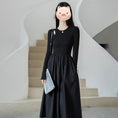 Load image into Gallery viewer, [JIFEI Series] ★Dress★ Switching, Simple, Long Length, Cute, Slimming, Designed, Date, Commuting
