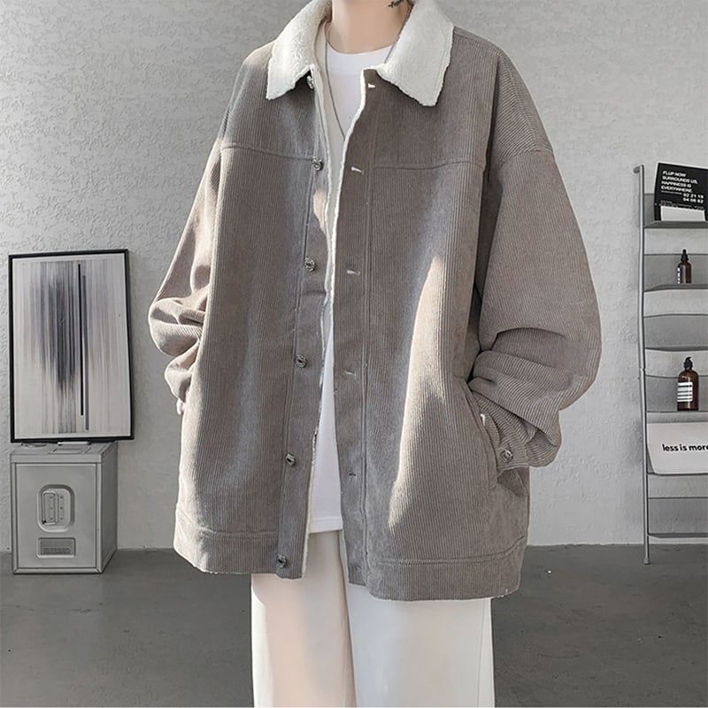 [Emeisa Series] ★Fleece-lined outerwear★ 4color outerwear winter coat unisex men's large size corduroy