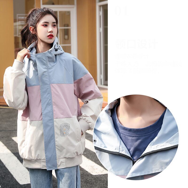 [JJRL Series] ★Jacket★ 2color outerwear Color scheme Stylish Casual Pink Gray Easy to match