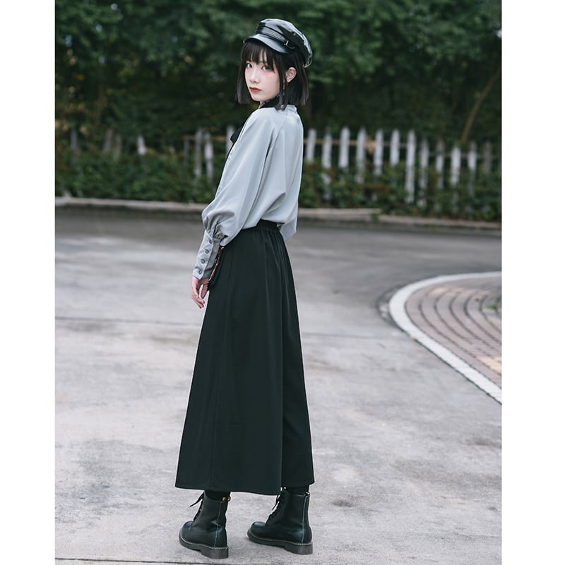 [Kogaisha---Monster Series] ★Chinese-style pants★ Gaucho pants, bottoms, easy to match, slimming, black, ML XL