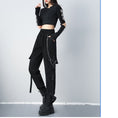 Load image into Gallery viewer, [AZE Series] ★Casual Pants★ Pants with Chains Bottoms Black Black Autumn Clothes Easy to Match and Slimming
