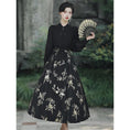 Load image into Gallery viewer, [BAIRIMENG Series]★China Style Skirt★Bottoms Floral Skirt Women's Temperament Enhancement Black Black
