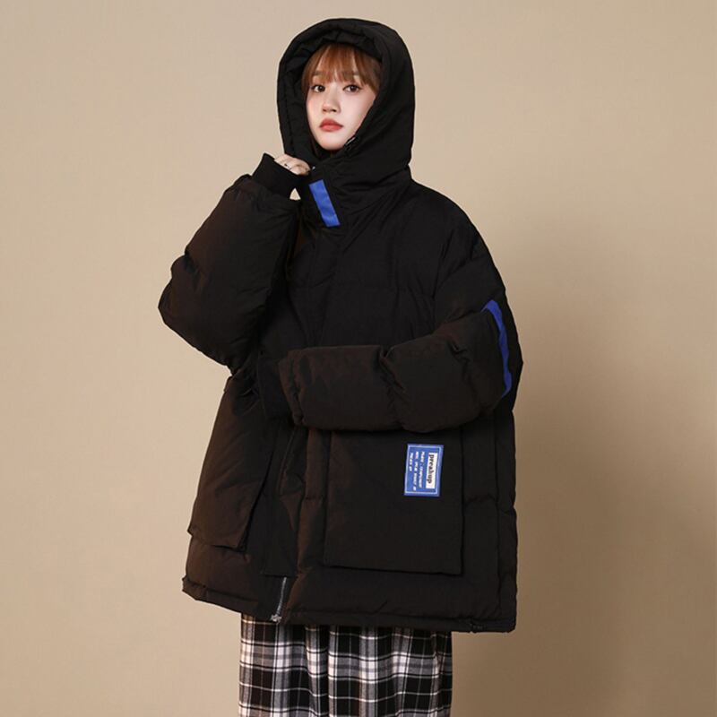 [Suikoishi Series] ★Winter Coat★ Cotton Coat Outerwear 3color Unisex Men's Thick Warm Black Beige Blue