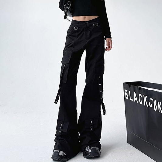 [MUYUZI Series] ★Casual Pants★ Bottoms Trousers Fashion Slimming Black Designed Cool