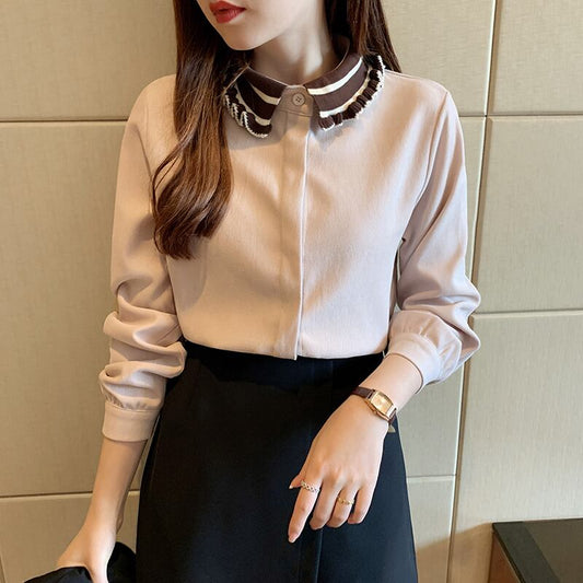 [MILA Series]★Shirt★ 2color Tops Ladies Corduroy Fashion Coffee Color Apricot