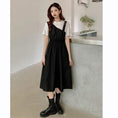 Load image into Gallery viewer, [YUNXI Series] ★One Piece★ 2color Short Sleeve Dress Switching Fake Layered Large Size Brown Black
