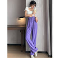 Load image into Gallery viewer, [FENGLIN Series]★Casual Pants★ 2color Bottoms Cool Black Purple Slimming Plain Black Purple
