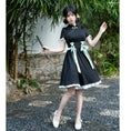 Load image into Gallery viewer, [Shukunsho Series] ★Chinese style dress★ Improved cheongsam dress Black Black Hanfu dress
