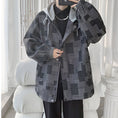 Load image into Gallery viewer, [HUICHUN Series] ★Jacket★ 2color outer plaid pattern unisex men's black blue large size
