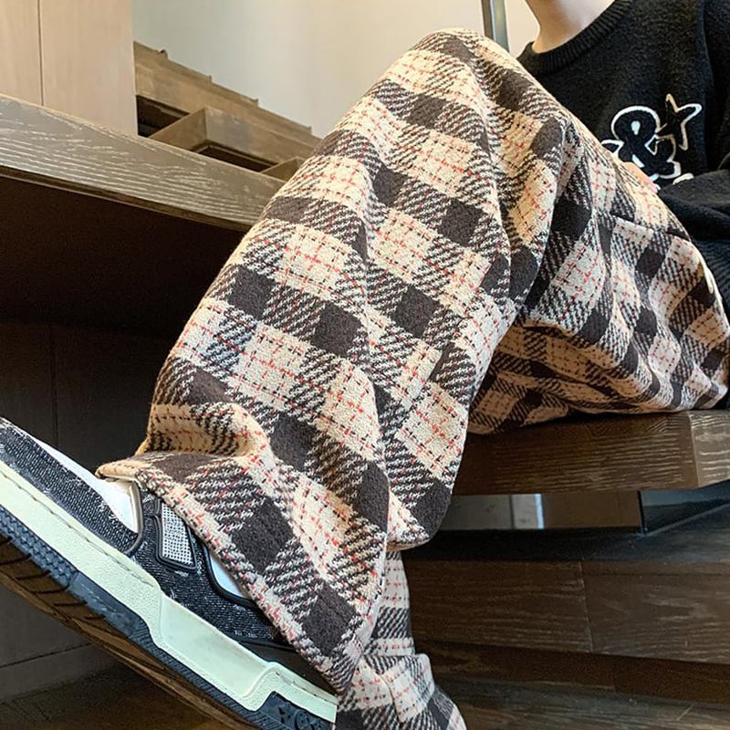 [CEXU Series]★Casual Pants★ Size M~9L 4color Bottoms Pants Unisex Men's Plaid Pattern Large Size