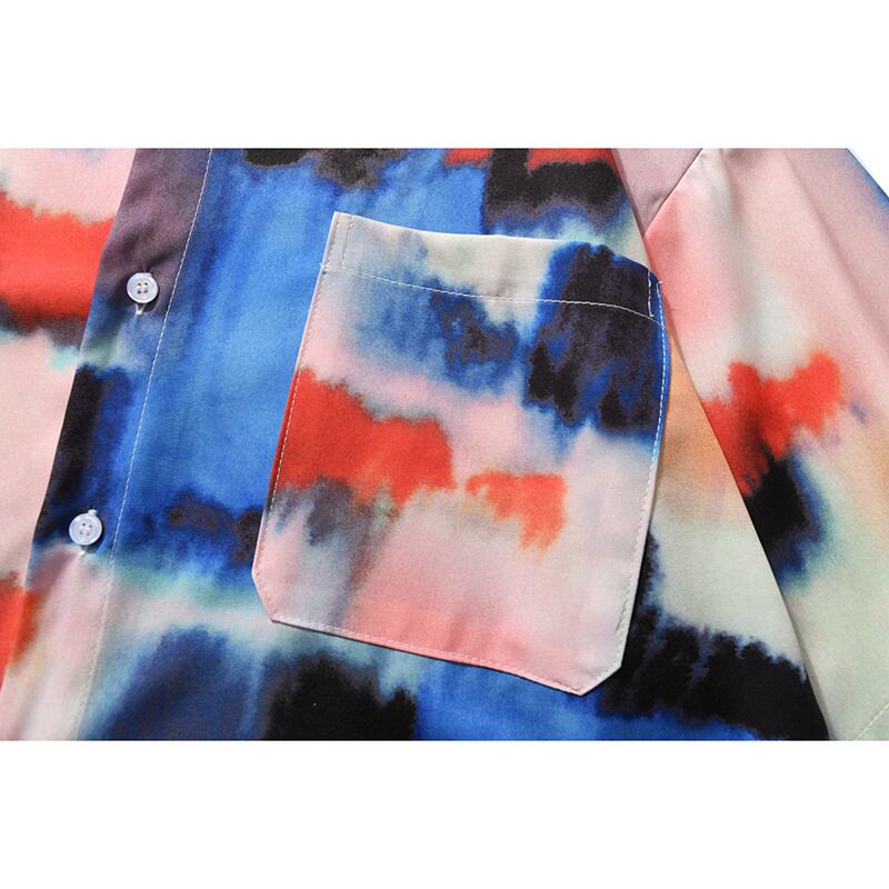 [NF Series]★Shirt★ Short sleeve shirt tops print graffiti color unisex men's thin cool ML XL 2XL