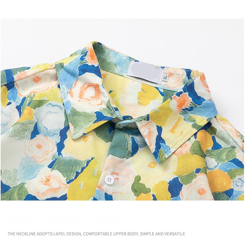 [MOISHE TIDE Series] ★Floral Pattern Shirt★ Tops Aloha Shirt Women's Men's Unisex Short Sleeve Shirt