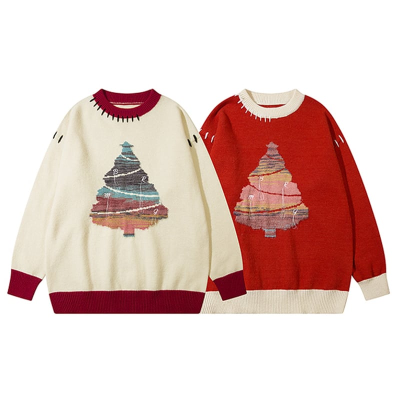 [Satoru Series]★Sweater★ 2color Tops Christmas New Year Unisex Men's Red Color Scheme Red Apricot