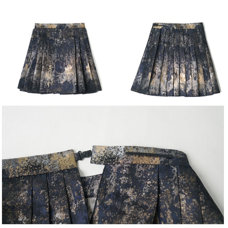 [Kyodo Series] ★China style skirt★ Bottoms Mini skirt Embroidery Pleated skirt Cute JK style